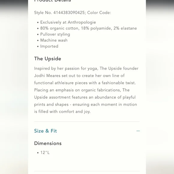 NWT The Upside x Anthropologie Rory Bra Top - Picture 6 of 6